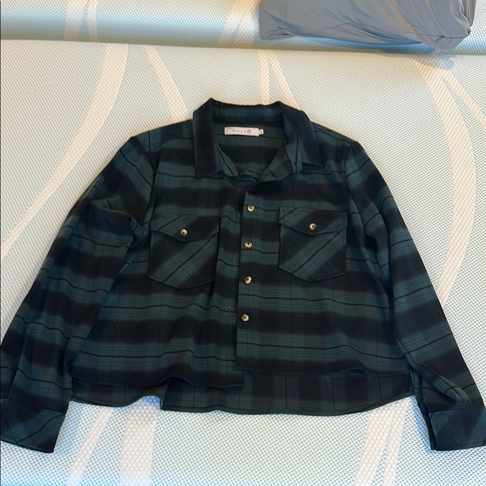 Plaid Button-Up Shirt